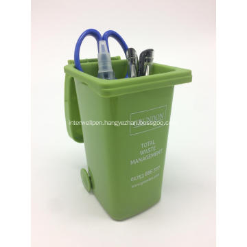 Promotional Plastic Pen Holder W/Bin shaped